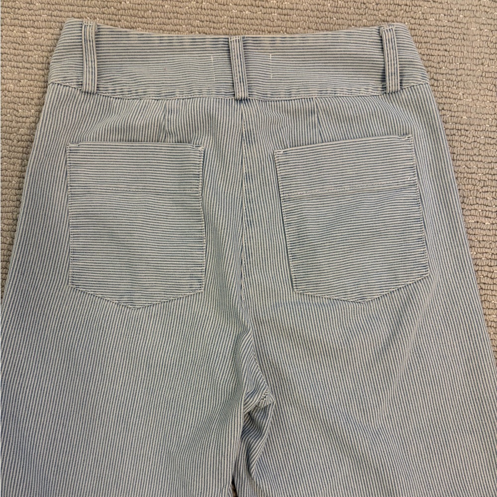 Self Contrast High Rise Wide-Leg Striped Jeans Pants size Small - Picture 5 of 5